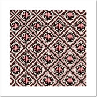 Art Deco Pattern No 83 - Pink - Vintage Motif Posters and Art